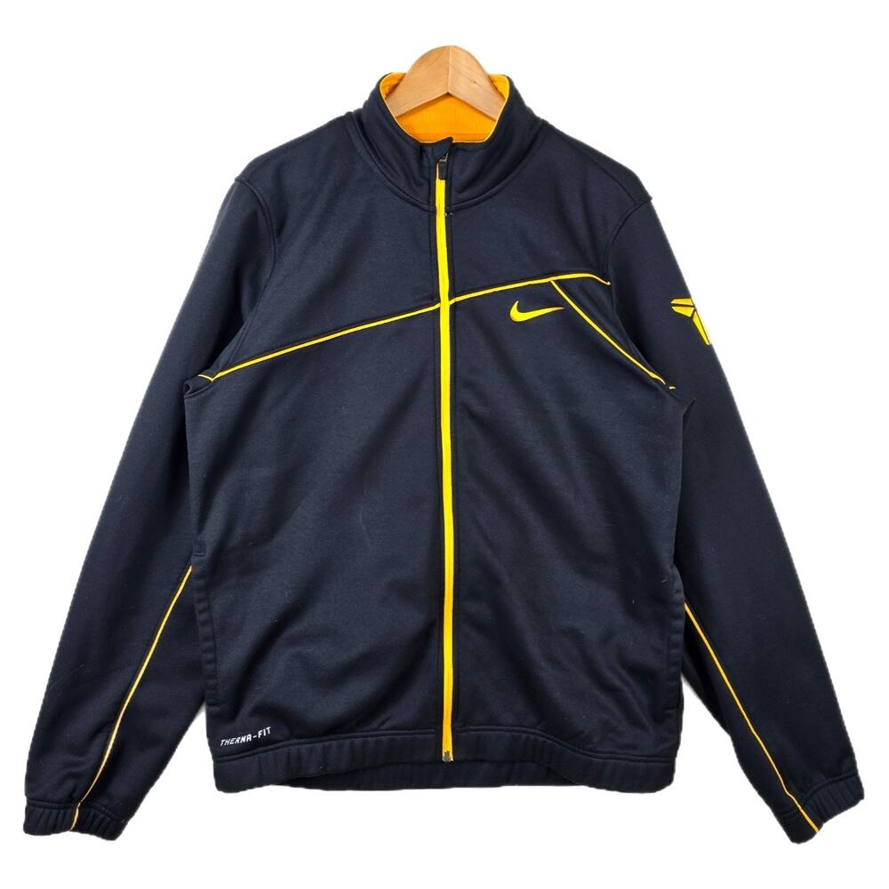 Nike Kobe Bryant Therma Fit Full Zip Jacket Black Yellow Size Large 506645-010